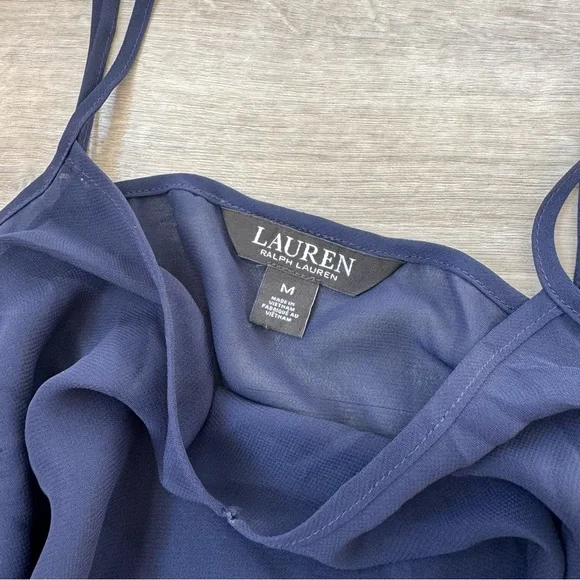 Navy Blue Sheer Camisole Top - Picture 2 of 4